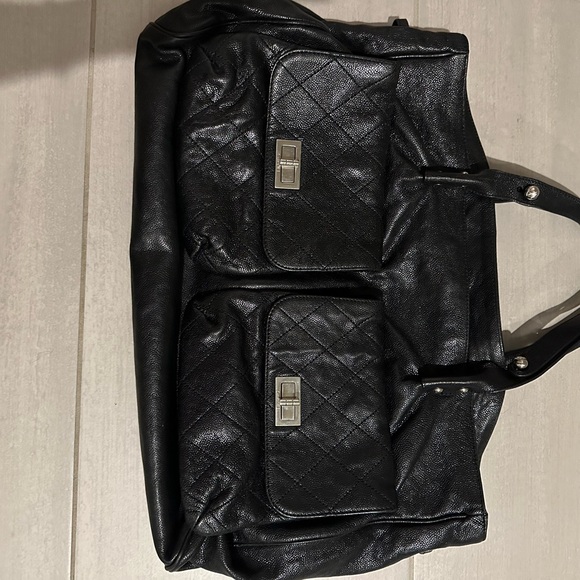 Authentic Chanel Black Glaced Leather with Silver Tone hardware. - Picture 2 of 8